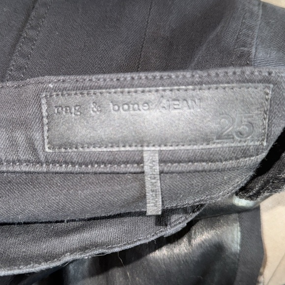 rag & bone jeans black supple lamb leather front mid rise skinny like new sz 25 - Picture 5 of 8